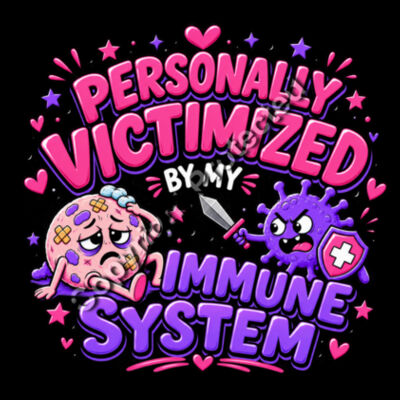 Personally Victimized By My Immune System Fleece Hoodie  Design