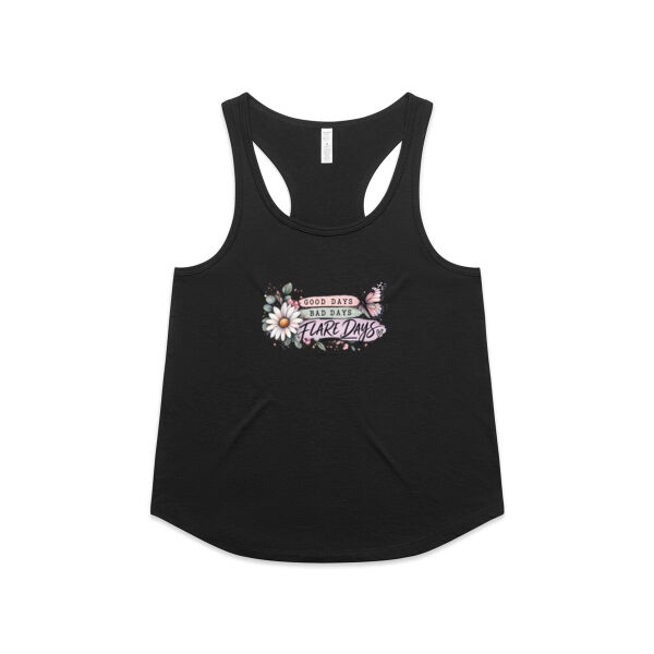 Good Days, Bad Days, Flare Days - Women's Racerback Singlet Thumbnail