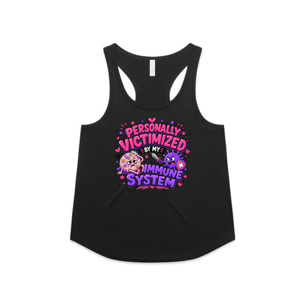Personally Victimized By My Immune System Racerback Singlet  Thumbnail