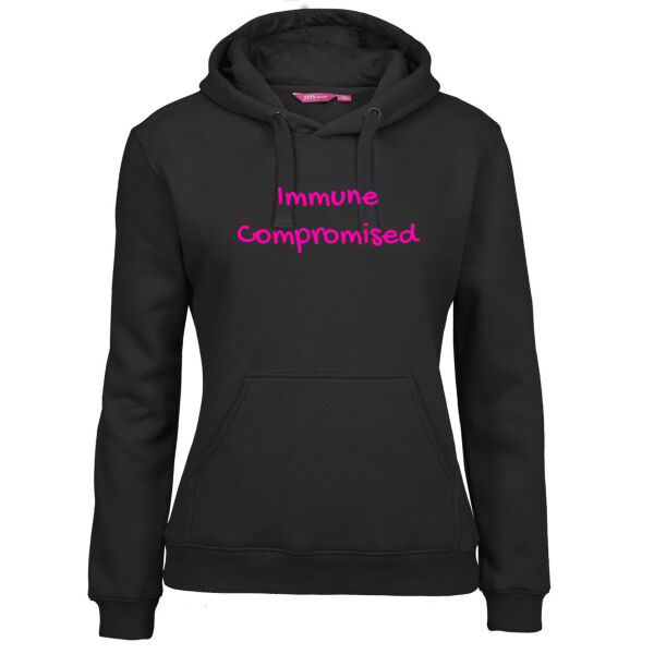 Immune Compromised Slogan Fleece Hoodie Thumbnail