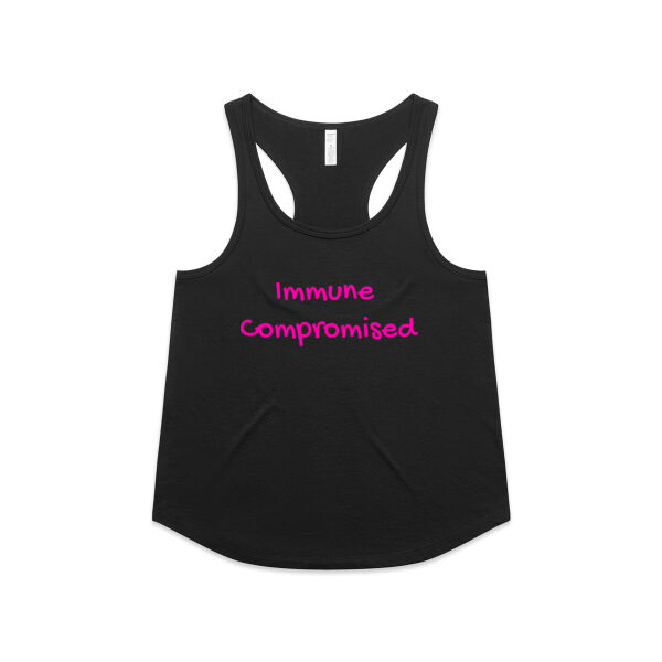 Immune Compromised Slogan Racerback Singlet Thumbnail